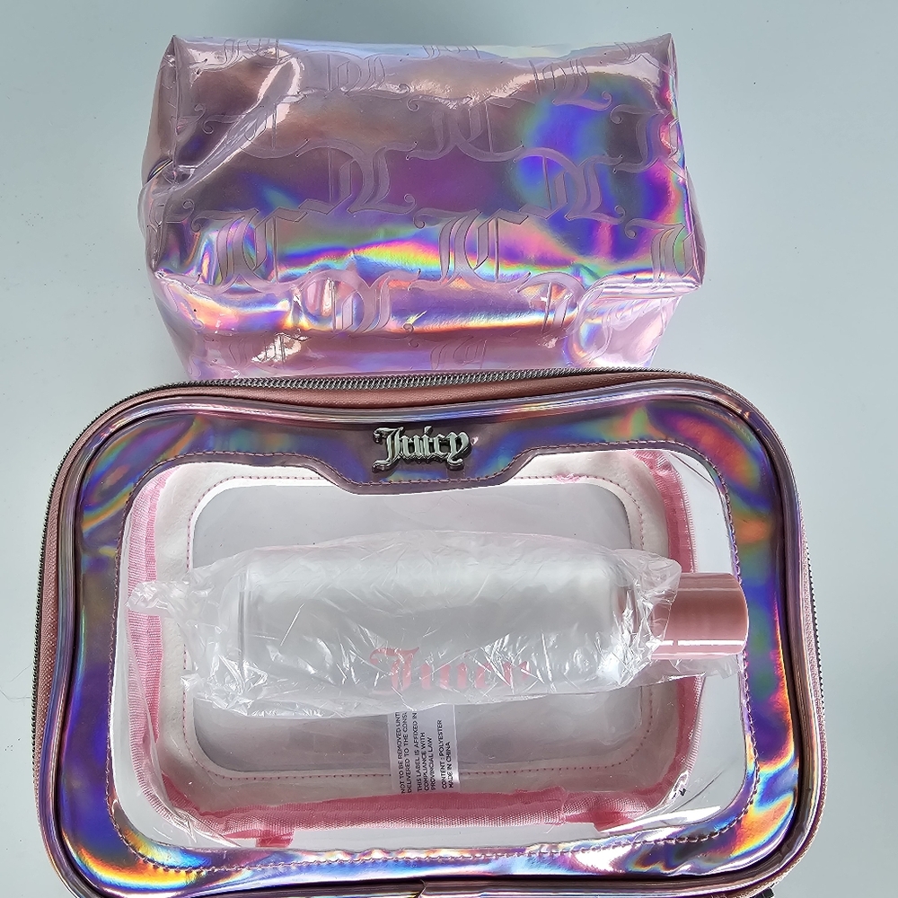 Juicy Couture Holographic Pink Bag Bundle NWOT